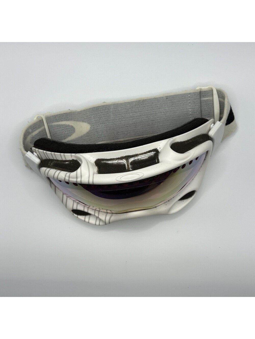 Oakley A-Frame Y2K White Goggles Vintage Rare READ CONDITION w/ Bag - Picture 8 of 9
